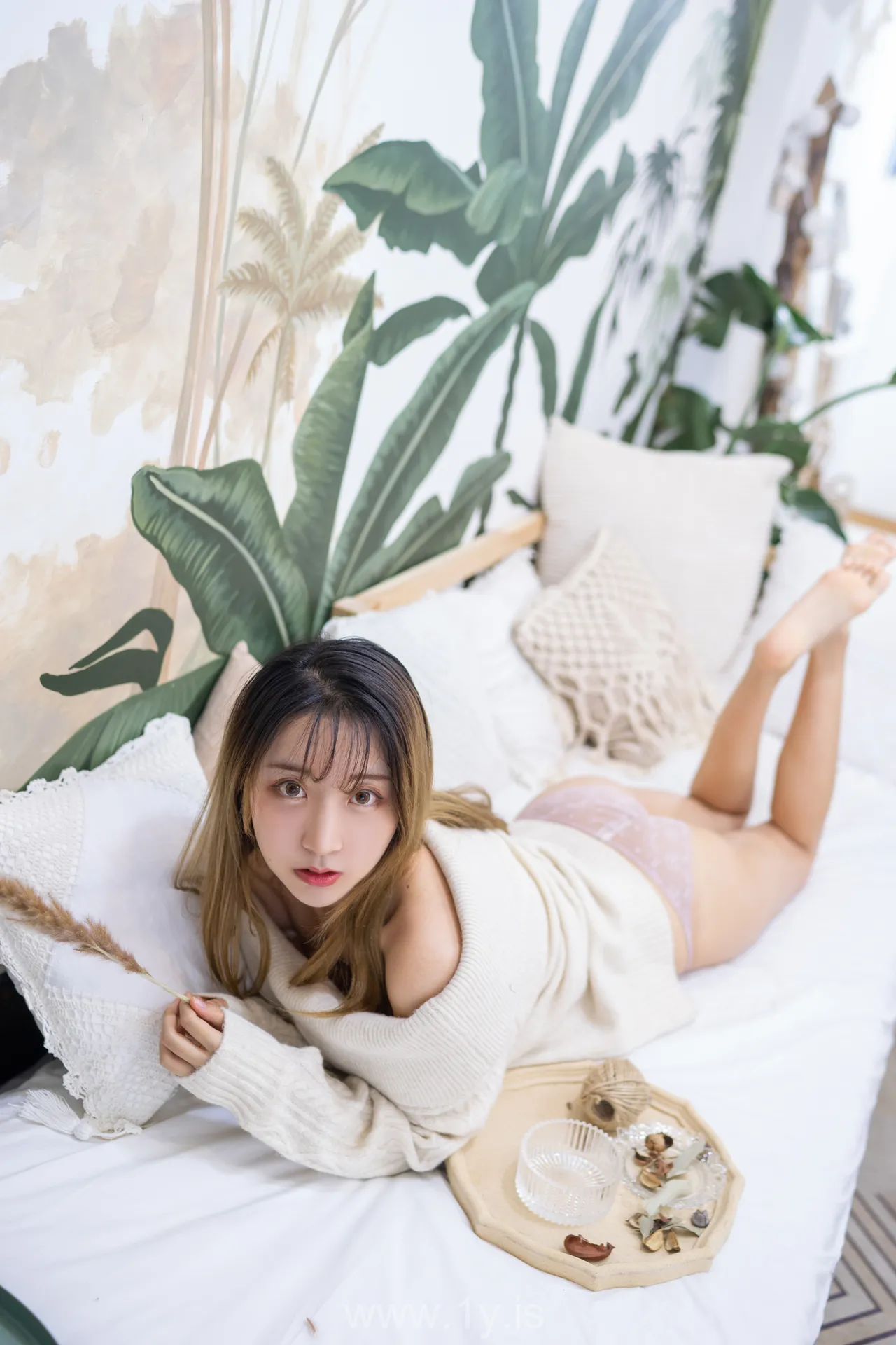 Coser@黑川 NO.007 Pretty & Slender Asian Women 白色毛衣